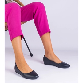 Bailarinas negras en una cuña oculta de eco -leather negro 1 Bailarinas negras en una cuña oculta de eco -leather negro 1