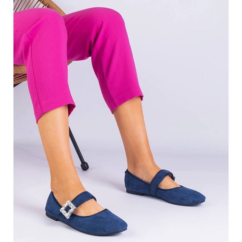 Bailarinas azul marino decoradas con una hebilla con cristaliki 1