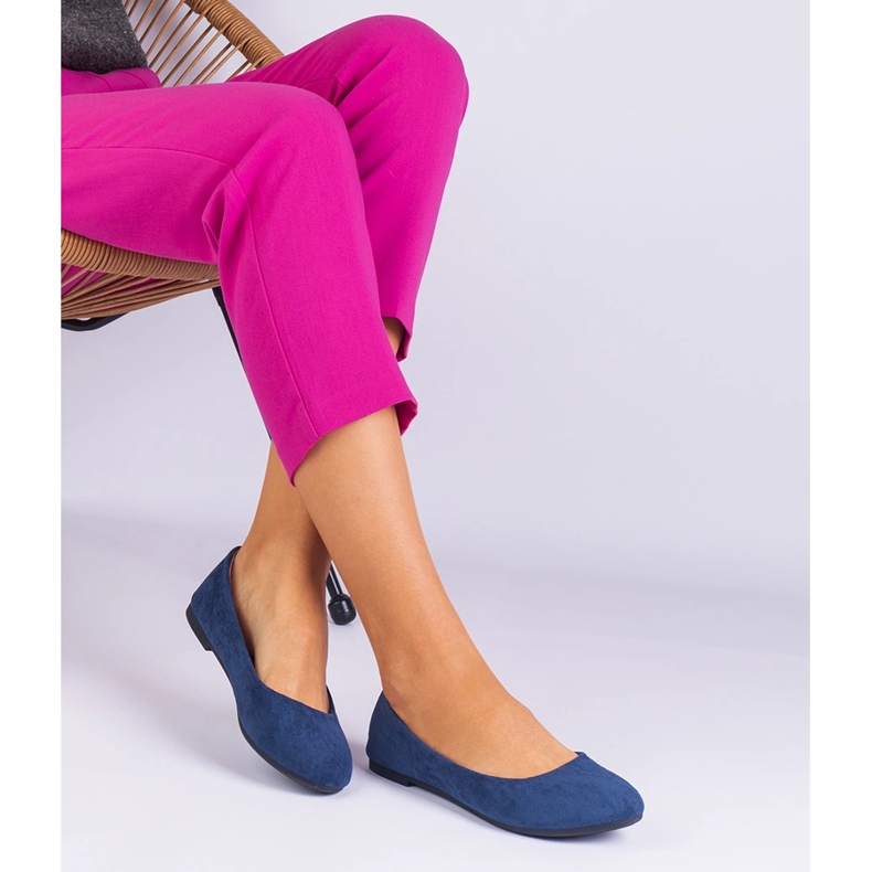 Gancho azul marino femenino de gamuza 1