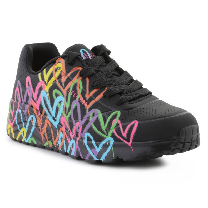 Skechers Uno Lte Shoes - Spread the Love 314064l -Bkmt Coloridos corazones negro 1