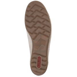 Ballerinas de cuero para mujeres con circonitos cómodos de oro/beige Rieker L9353-62 3