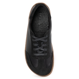 WASAK Zapatos descalzos de cuero minimalista wonak 0744w negro 7