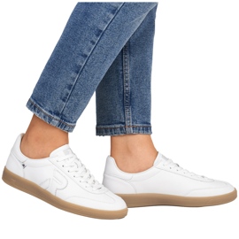 Zapatos de cuero sneakers de mujer Rieker W2200 blanco 13