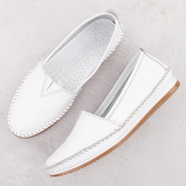 T.Sokolski Mocasines de cuero para mujeres de cuero blanco 3