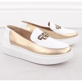 Zapatos de cuero para mujeres en la plataforma White Gold T.Sokolski W25-499 blanco 2