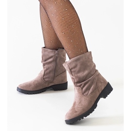 Botas por encima de la rodilla de ante negro, botas de cuña para mujer 3