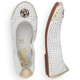 Rieker W RKR516 bailarinas caladas blanco dorado 9