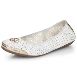 Rieker W RKR516 bailarinas caladas blanco dorado 10