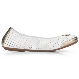 Rieker W RKR516 bailarinas caladas blanco dorado 11