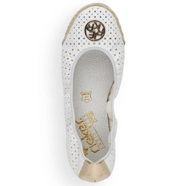 Rieker W RKR516 bailarinas caladas blanco dorado 13