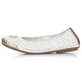 Rieker W RKR516 bailarinas caladas blanco dorado 14