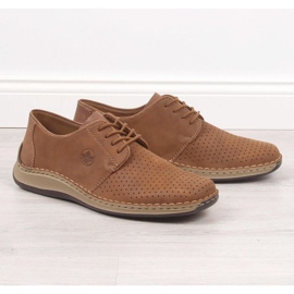 Zapatos de cuero calado Rieker M RKR528 marrón 5