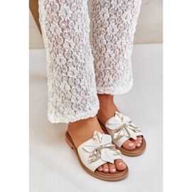 Zapatillas con decoración de cuero natural Zazoo 3667 White blanco 6