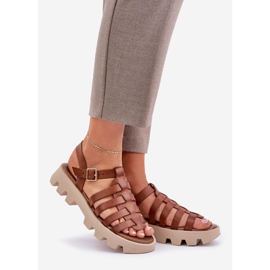 Sandalias de cuero para mujeres Zazoo 3695 Camel marrón 1 Sandalias de cuero para mujeres Zazoo 3695 Camel marrón 1