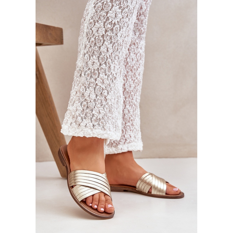 Lewski Shoes Zapatos Lewski de cuero para mujeres 3682 PLN dorado 2