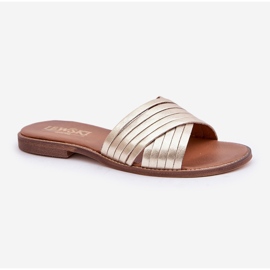 Lewski Shoes Zapatos Lewski de cuero para mujeres 3682 PLN dorado 4