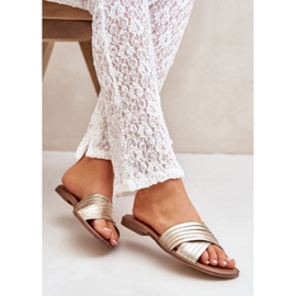 Lewski Shoes Zapatos Lewski de cuero para mujeres 3682 PLN dorado 6