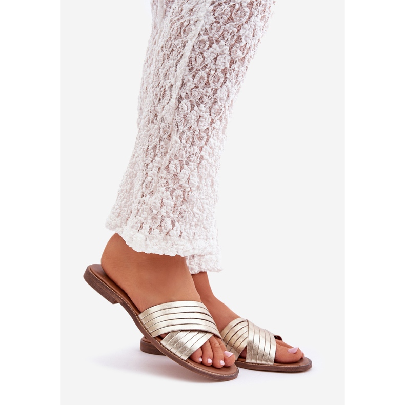 Lewski Shoes Zapatos Lewski de cuero para mujeres 3682 PLN dorado 1