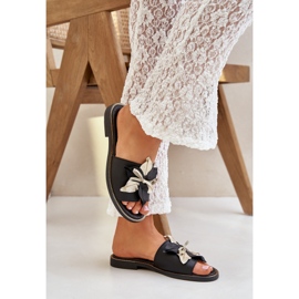 Zapatillas con decoración de cuero natural Zazoo 3574/z negro 5