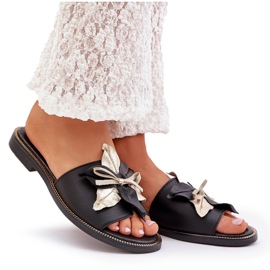 Zapatillas con decoración de cuero natural Zazoo 3574/z negro 10