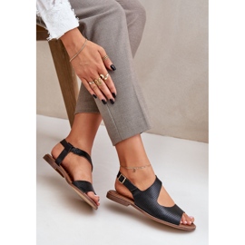Lewski Shoes Sandalias de cuero para la hebilla con bombeo lewski 3041 negro 6