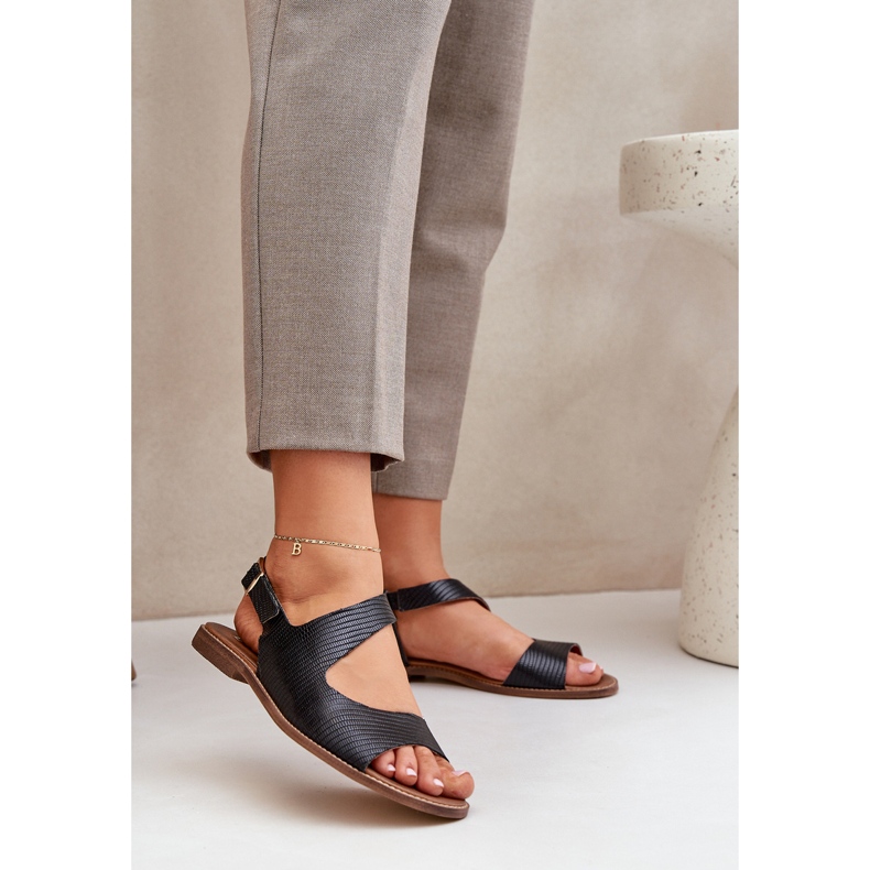 Lewski Shoes Sandalias de cuero para la hebilla con bombeo lewski 3041 negro 2