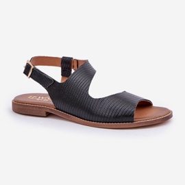 Lewski Shoes Sandalias de cuero para la hebilla con bombeo lewski 3041 negro 4