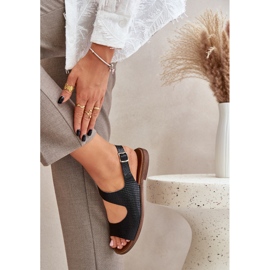 Lewski Shoes Sandalias de cuero para la hebilla con bombeo lewski 3041 negro 5