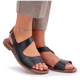 Lewski Shoes Sandalias de cuero para la hebilla con bombeo lewski 3041 negro 8