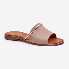 Lewski Shoes Zapatos Lewski 3047 Flip de cuero beige 4