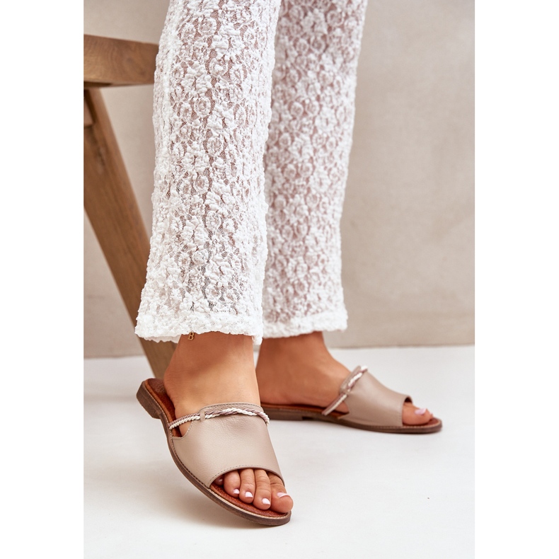 Lewski Shoes Zapatos Lewski 3047 Flip de cuero beige 2