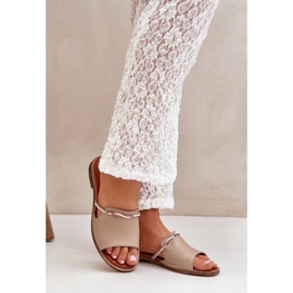 Lewski Shoes Zapatos Lewski 3047 Flip de cuero beige 3