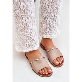 Lewski Shoes Zapatos Lewski 3047 Flip de cuero beige 5