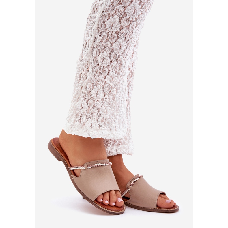 Lewski Shoes Zapatos Lewski 3047 Flip de cuero beige 1