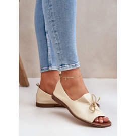 Zazoo 2660 Ballerinas de cuero beige de luz para mujeres 3