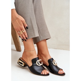 Elegante cuero de cuero bajo las hojas bajas Laura Messi 2874 Negro 6