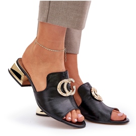 Elegante cuero de cuero bajo las hojas bajas Laura Messi 2874 Negro 10