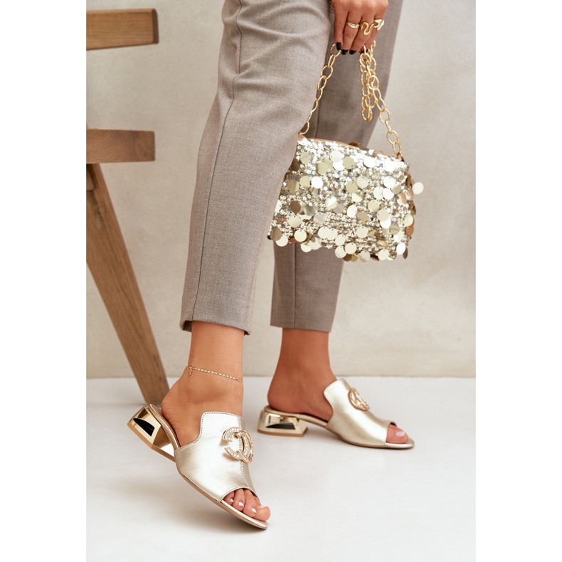 Laura Messi 2874 Zlotys de cuero de cuero de cuero 2874 Zlotys dorado 2