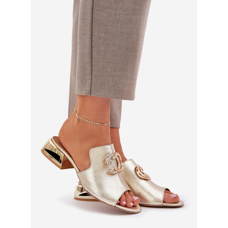 Laura Messi 2874 Zlotys de cuero de cuero de cuero 2874 Zlotys dorado 1