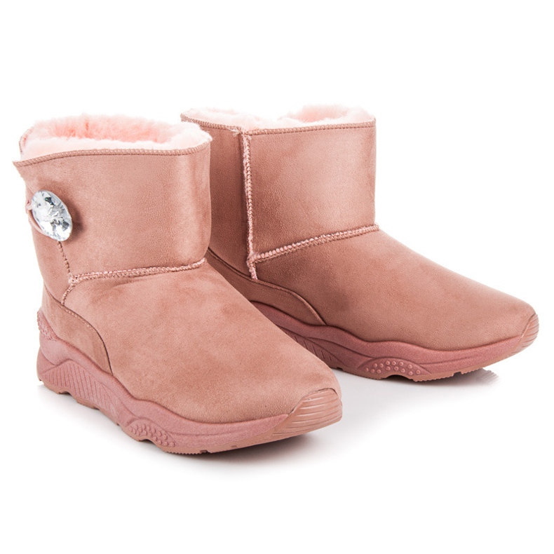 Anesia Paris Botas de nieve abrochadas con un botón. rosa 1