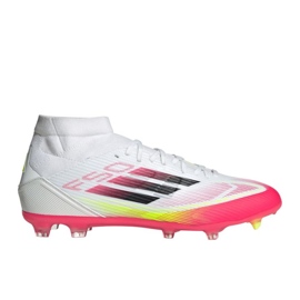 Adidas F50 League FG/MG Mid Ji0434 Zapatos de fútbol blanco y rojo 6