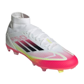 Adidas F50 League FG/MG Mid Ji0434 Zapatos de fútbol blanco y rojo 7