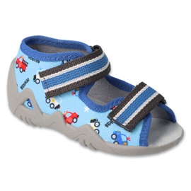 Zapatillas para niños de Befado inserta de cuero 350p036 azul en automóviles 1