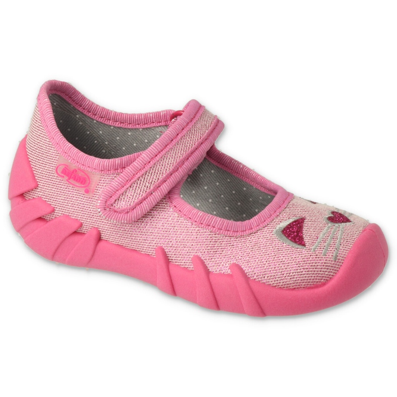 Zapatillas para niños de Befado 109p235 rosa con aplicación rosado 1