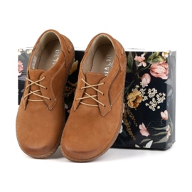 Olivier Zapatos de cuero minimalistas de mujer descalzo 1082 marrón nubuk 8