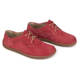 Olivier Zapatos de cuero minimalista de mujer descalzo 1082 Red Nubuk rojo 2