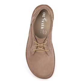 Olivier Zapatos de cuero minimalista de mujeres descalzos 1082 Cappuccino Nubuk beige 7