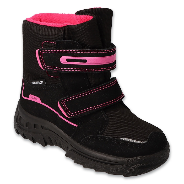 Zapato trekking befado con membrana 615Y003, negro y rosa 1
