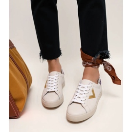 Insertos de oro de zapatillas de deporte para mujeres blanco 2 Insertos de oro de zapatillas de deporte para mujeres blanco 2