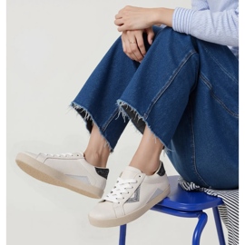 Zapatillas de deporte femenino insertos plateados blanco 5